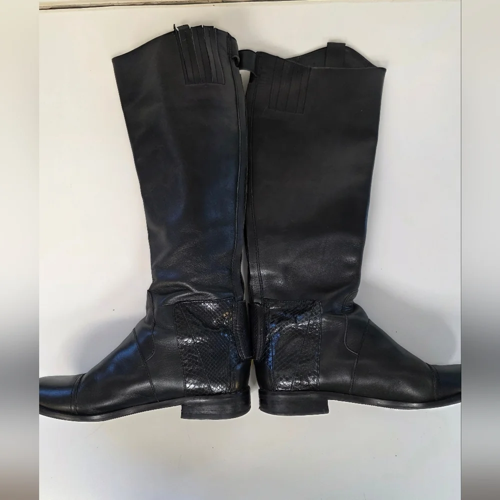 Sam Edelman Dara Tall Black Leather Riding Boots | Size 5M